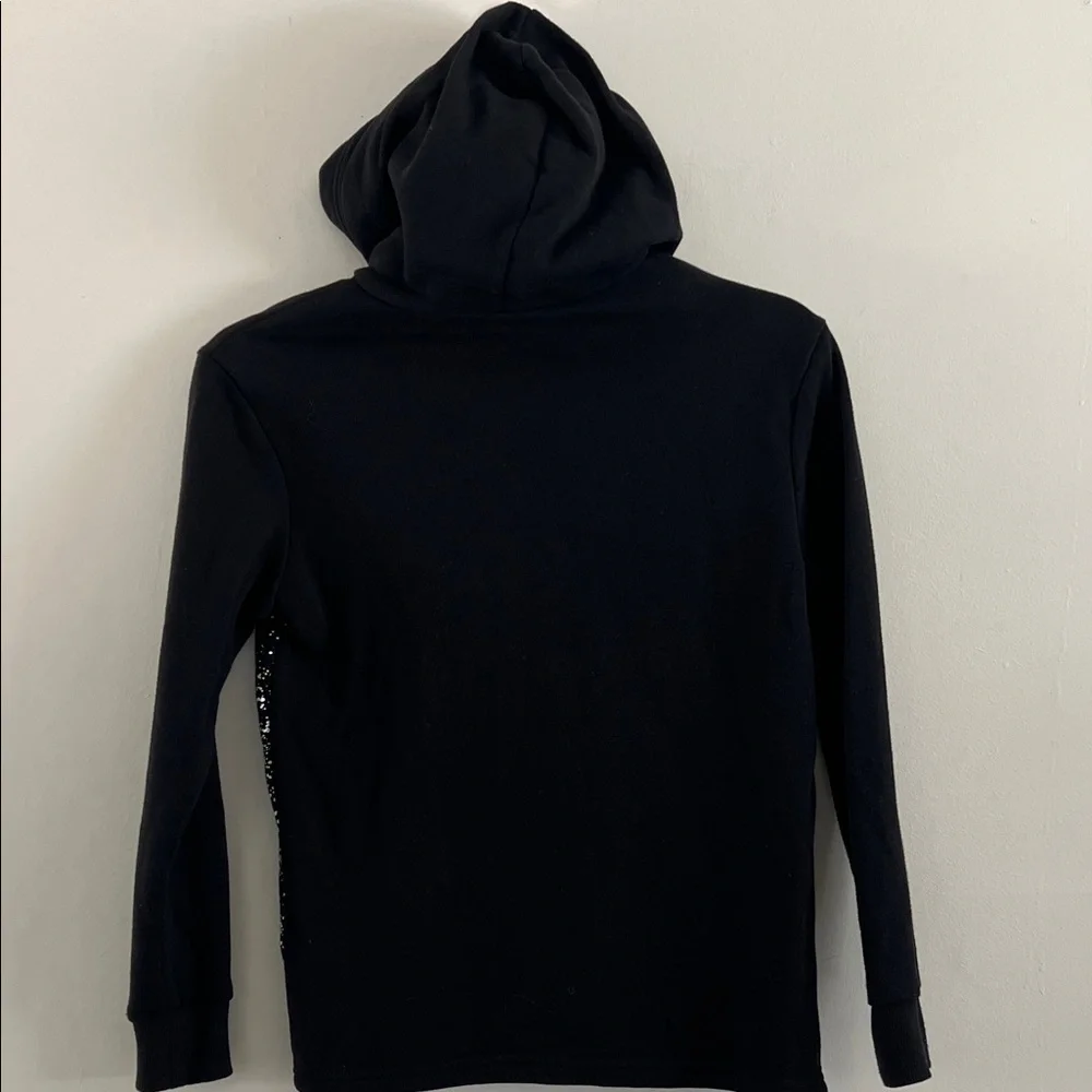 H&M Black Hoodie with White‎ and Yellow Pattern